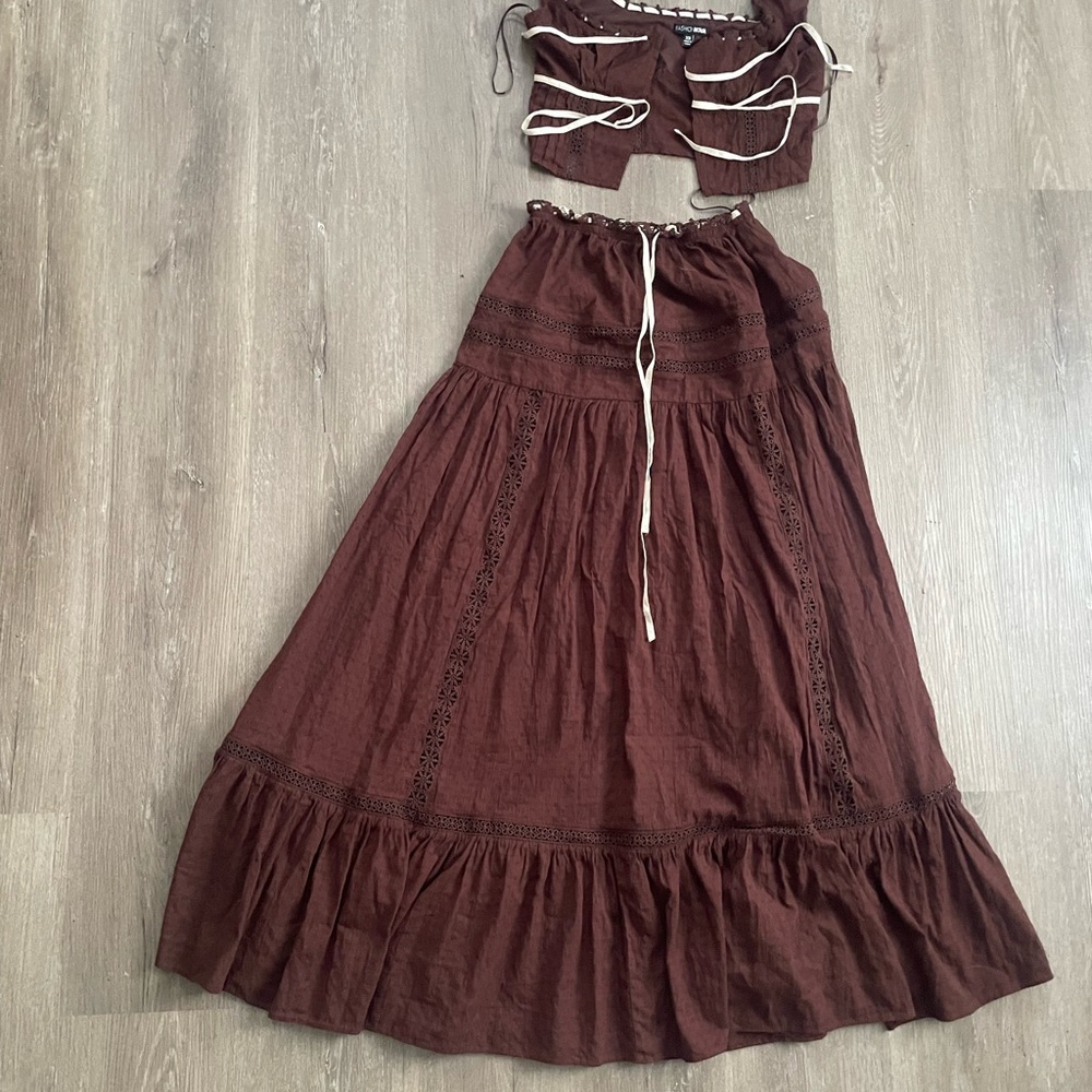 Tiered Milkmaid Maxi Skirt Set